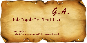 Gáspár Armilla névjegykártya